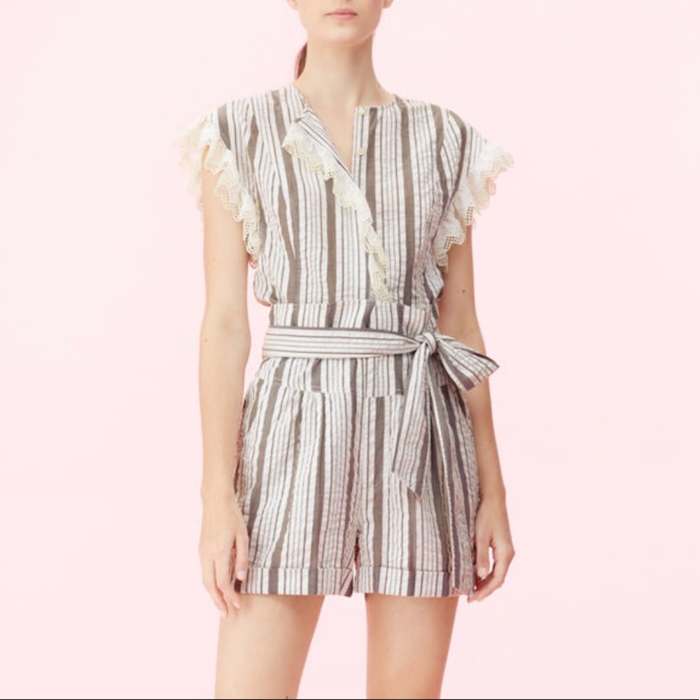 La Vie Rebecca Taylor Corded Striped Shorts - Picture 6 of 11